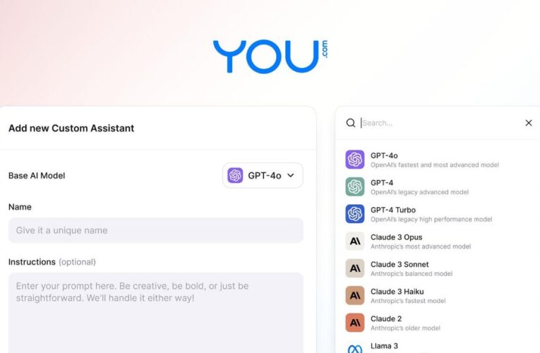 AI Search Company You.com Launches Custom AI Assistants     – CNET